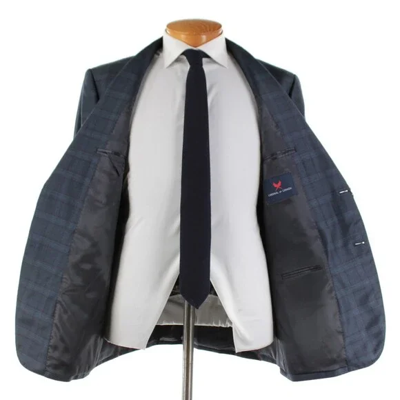 Cardinal of Canada NWT Wool Sport Coat Size 44R US In Dark Green w/ Navy Plaid